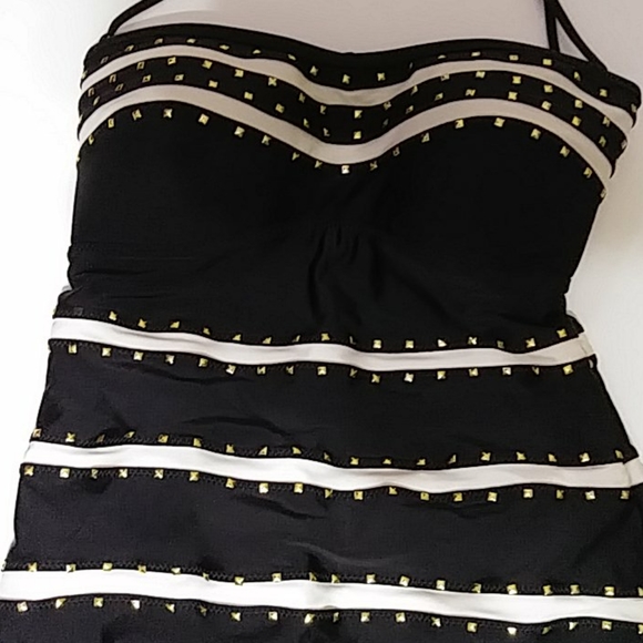 Jessica Black/white 1-piece swimsuit Sz not label - Picture 2 of 6